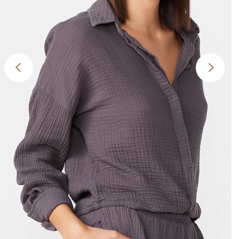 Monrow Relaxed Blouse With Twisted Front - image 2